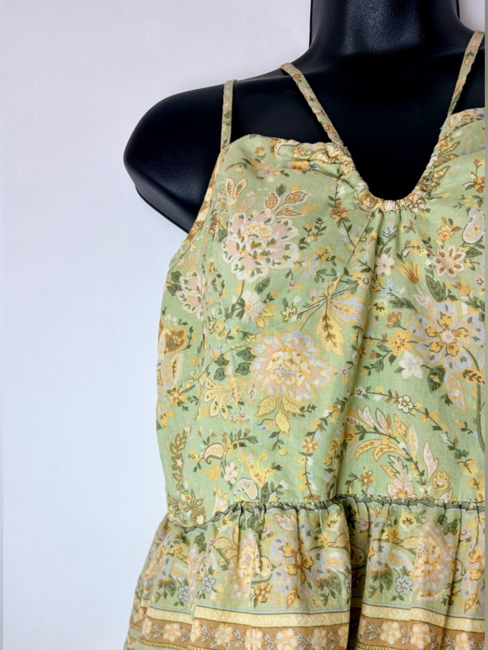 ❣️SOLD❣️ AMERICAN EAGLE OUTFITTERS TIERED HALTER 100% COTTON DOUBLE STRAP DRESS - Picture 7 of 10